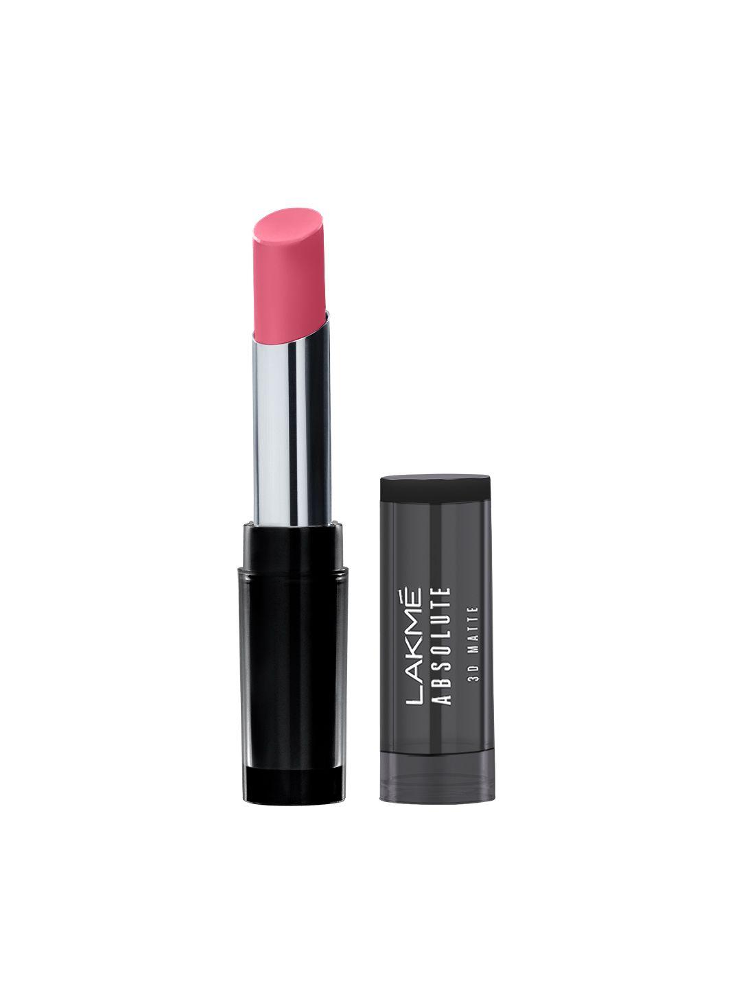 lakme absolute long-lasting 3d matte & shine lipstick - pink bloom 21