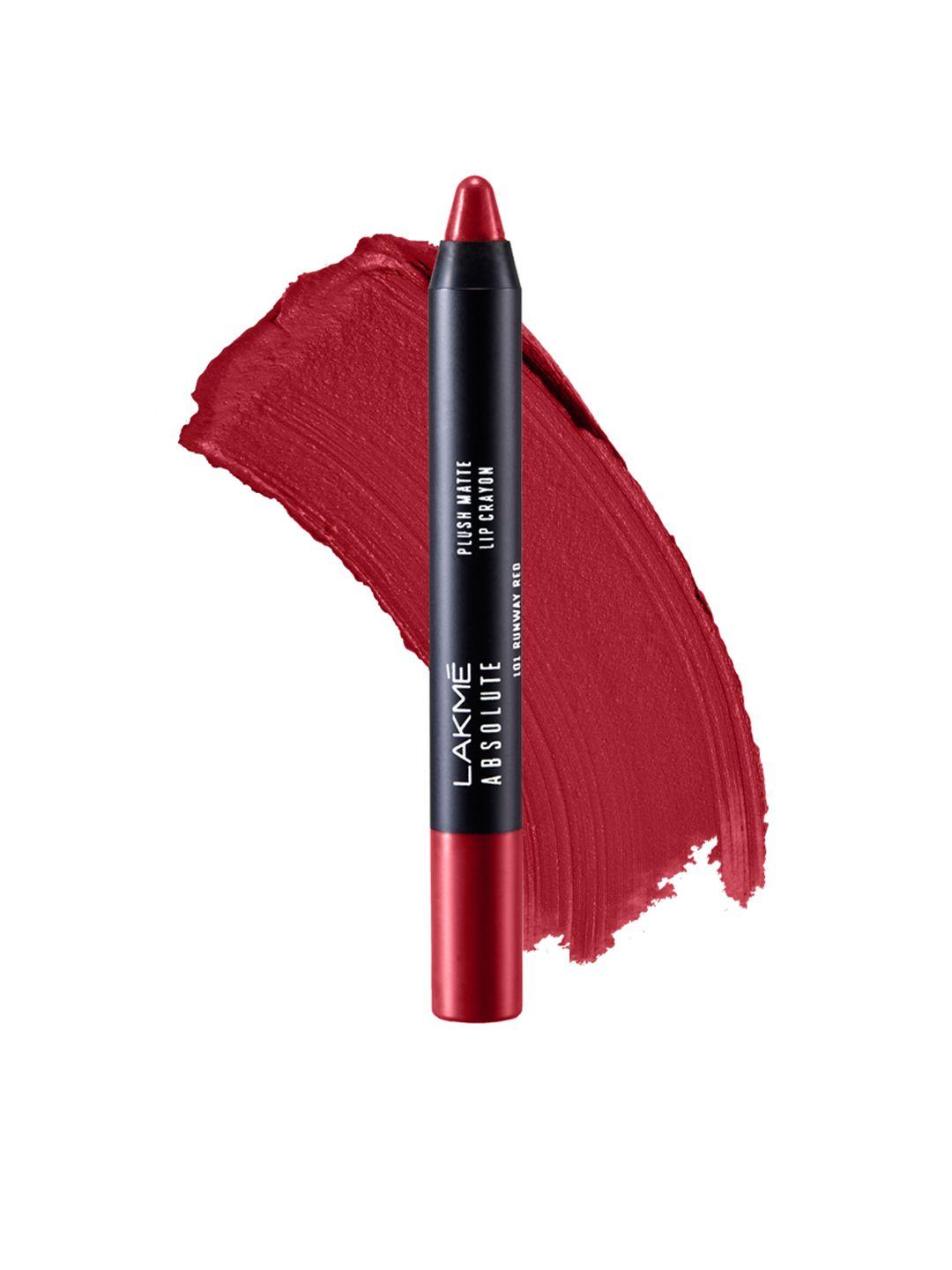 lakme absolute plush matte lip crayon -runway red 101