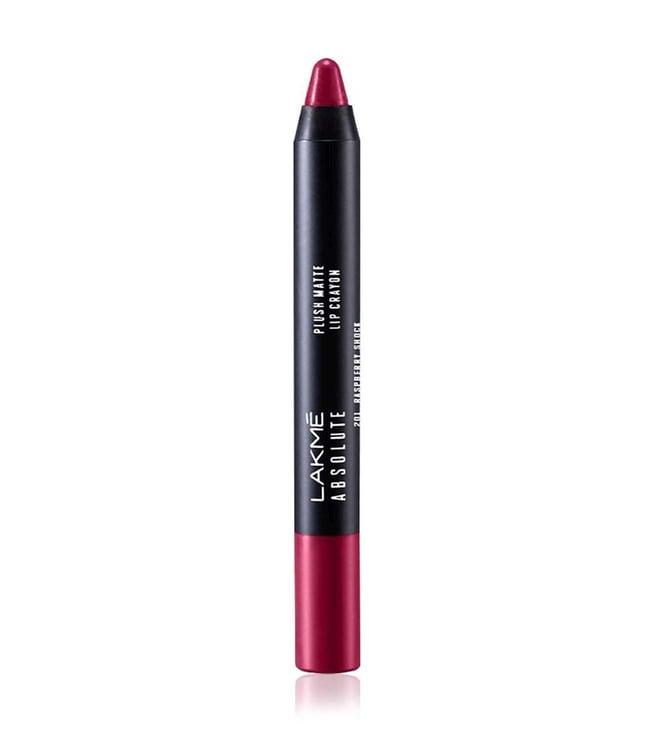 lakme absolute plush matte lip crayon 201 raspberry shock - 2.8 gm