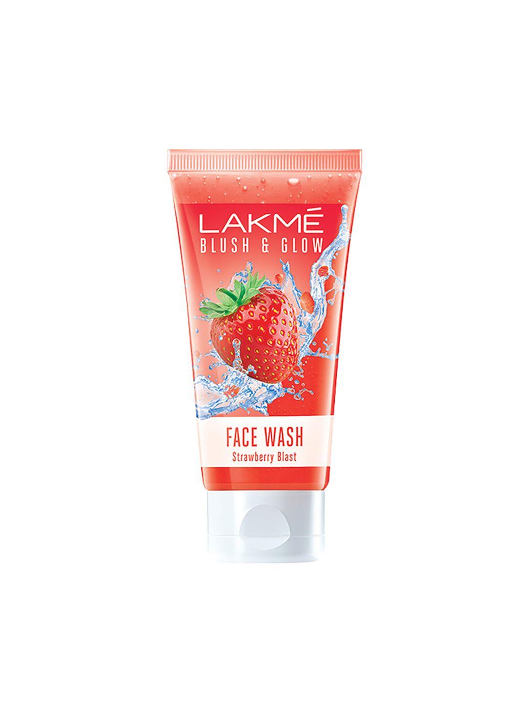 lakme blush & glow strawberry gel face wash with 100% real strawberry extract 150 g