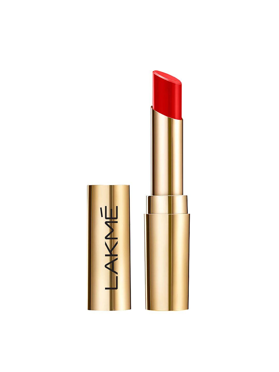 lakme glitterati collection shine lipstick with argan oil - red pop