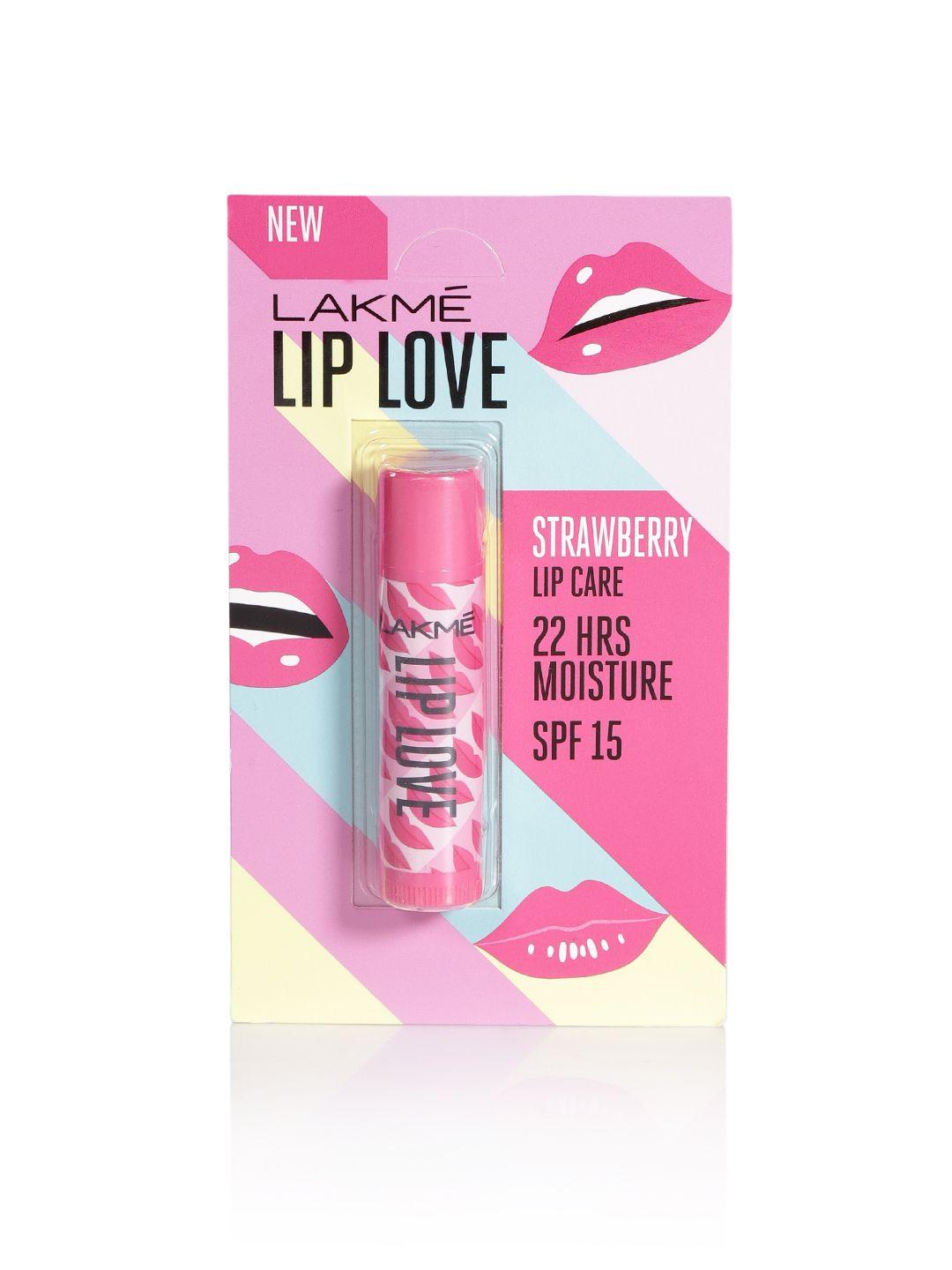 lakme lip love chapstick spf 15 lip care - strawberry