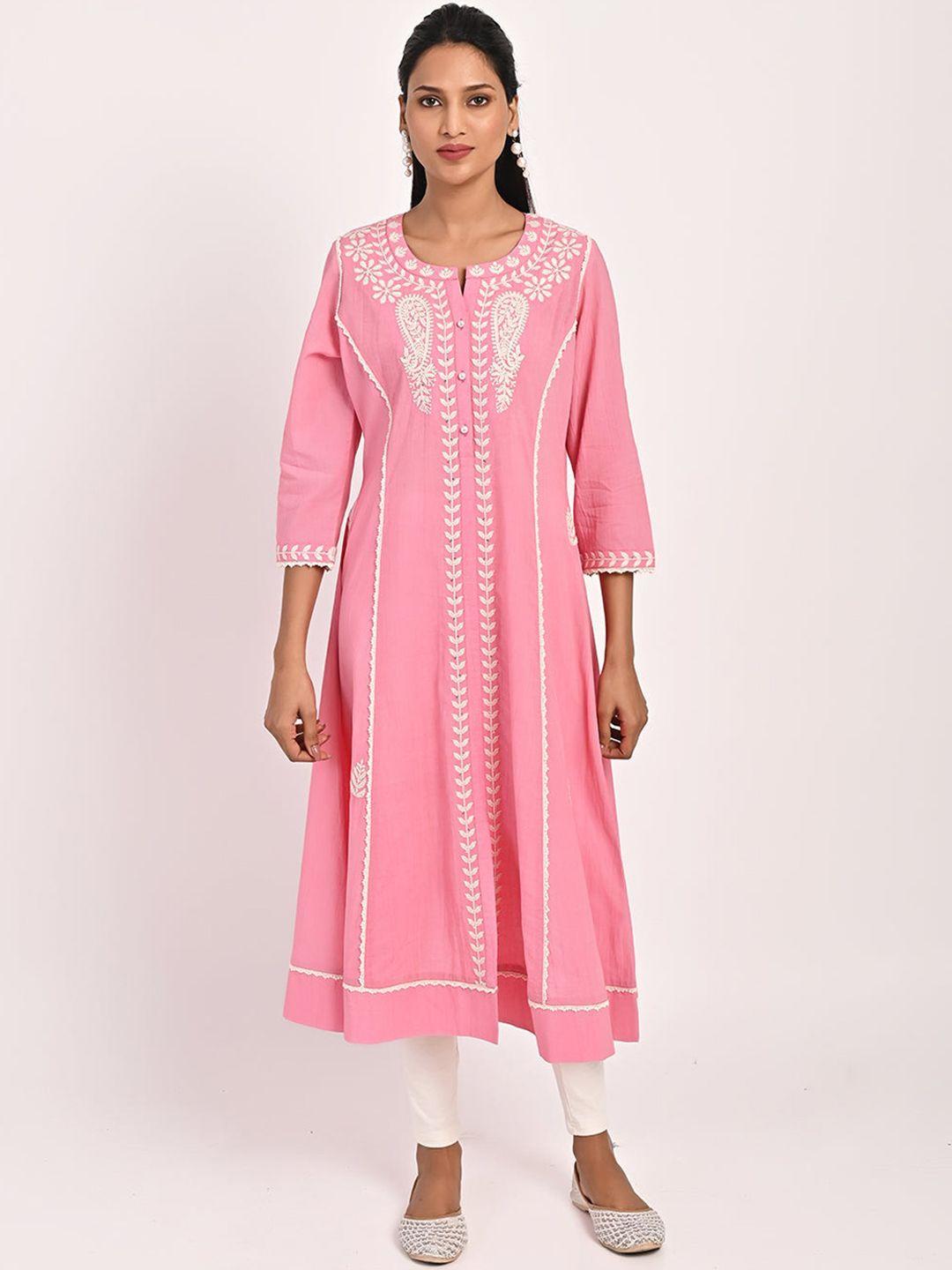 lakshita ethnic motifs embroidered sequinned pure cotton kurta