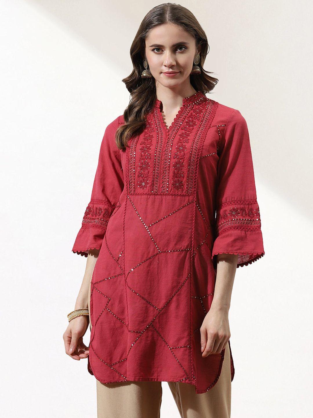lakshita ethnic motifs thread work pure cotton kurti
