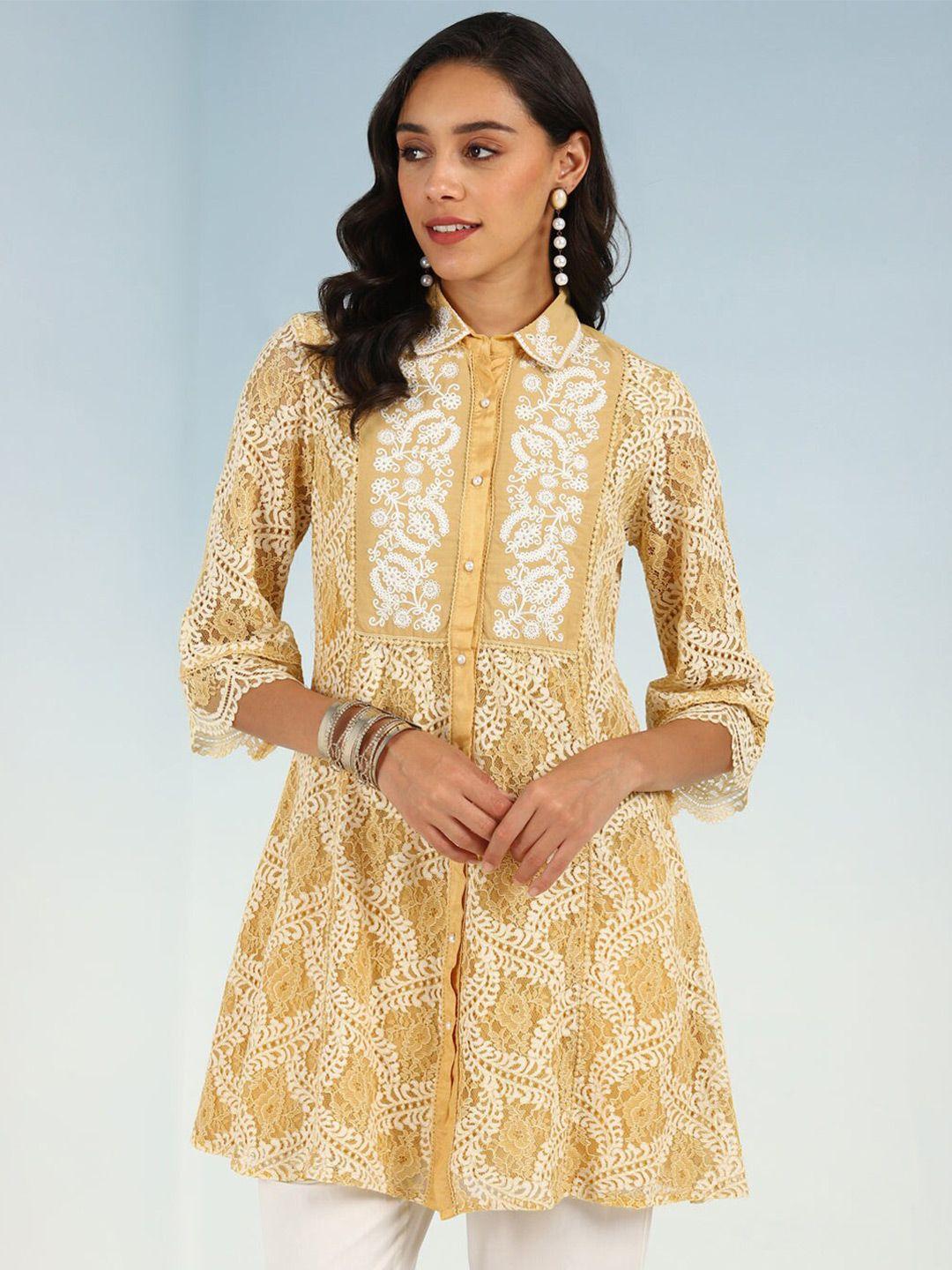lakshita floral embroidered cotton tunic