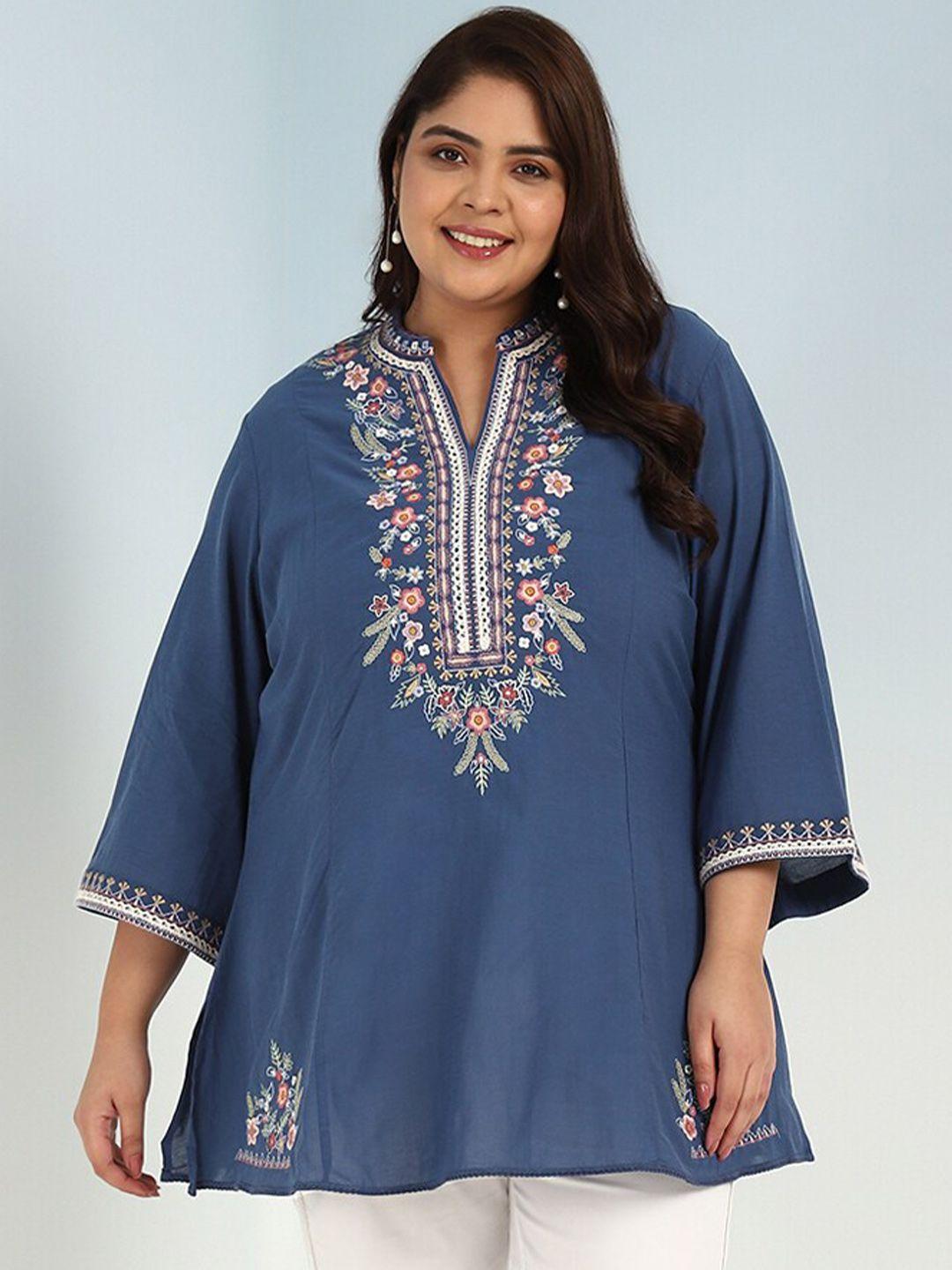 lakshita plus size ethnic motifs thread work tunic