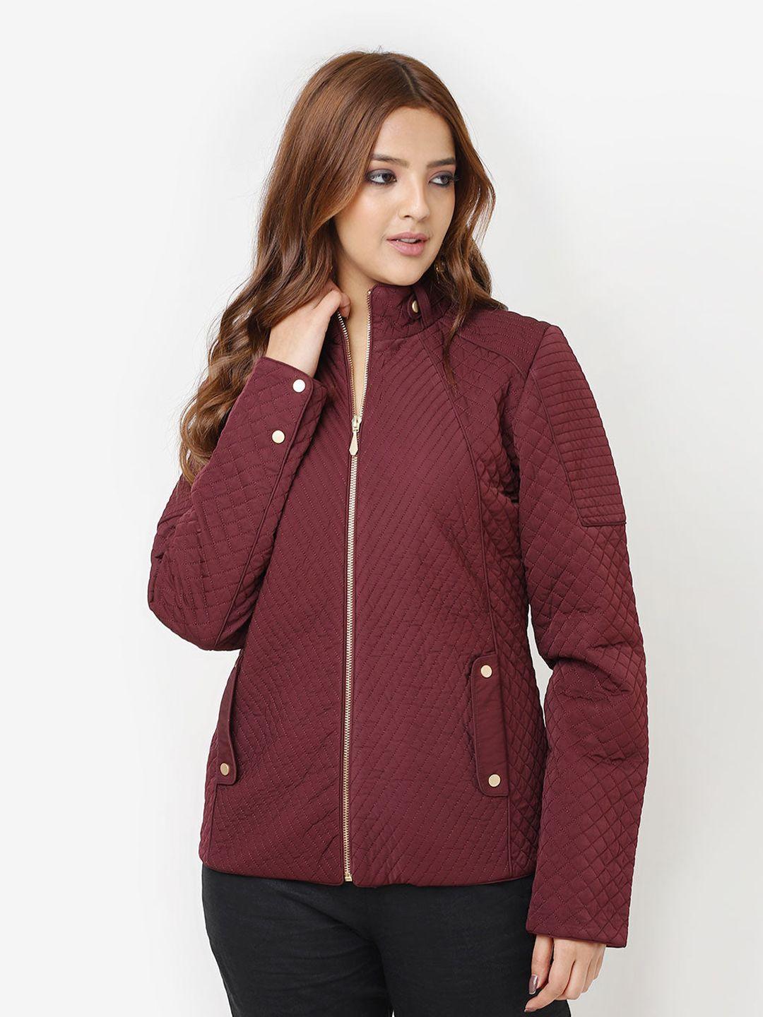 lakshita stand collar quilted jacket