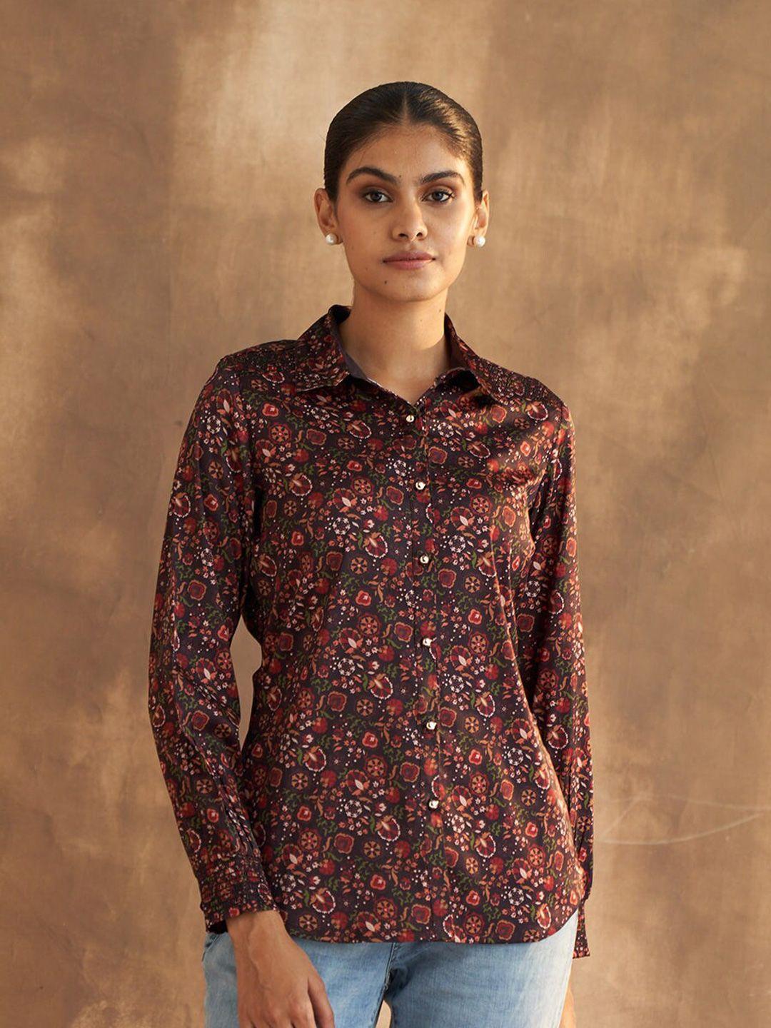 lakshita comfort ethnic motifs printed casual cotton shirt