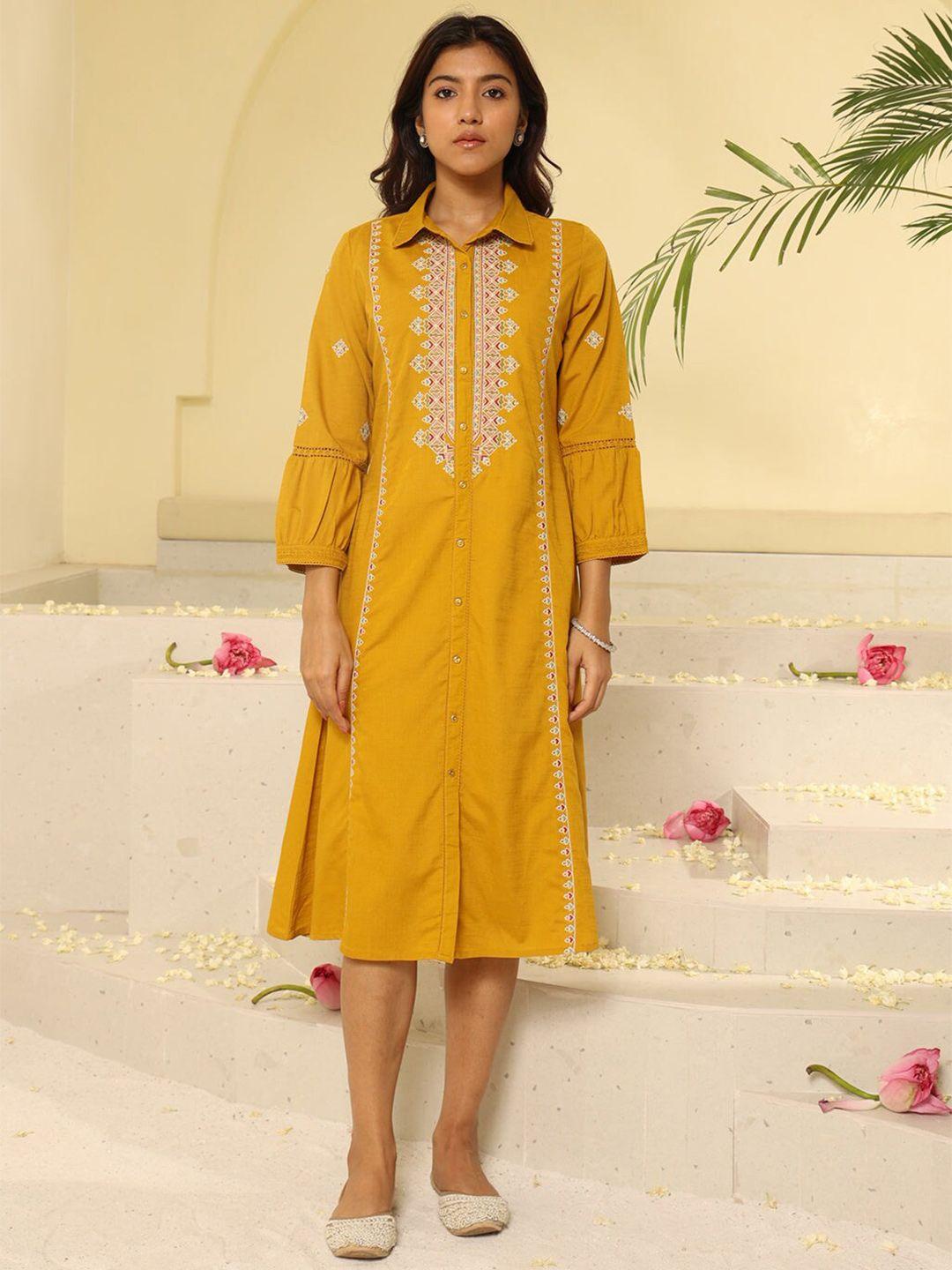 lakshita embroidered ethnic shirt dress