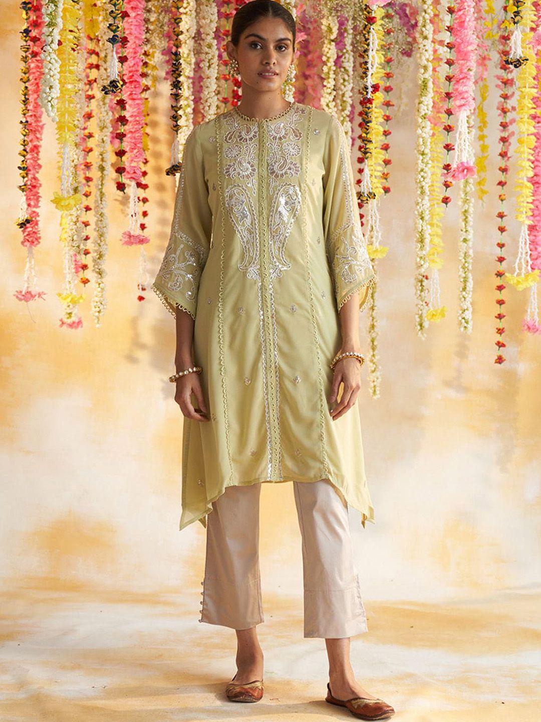 lakshita embroidered pure cotton straight kurta