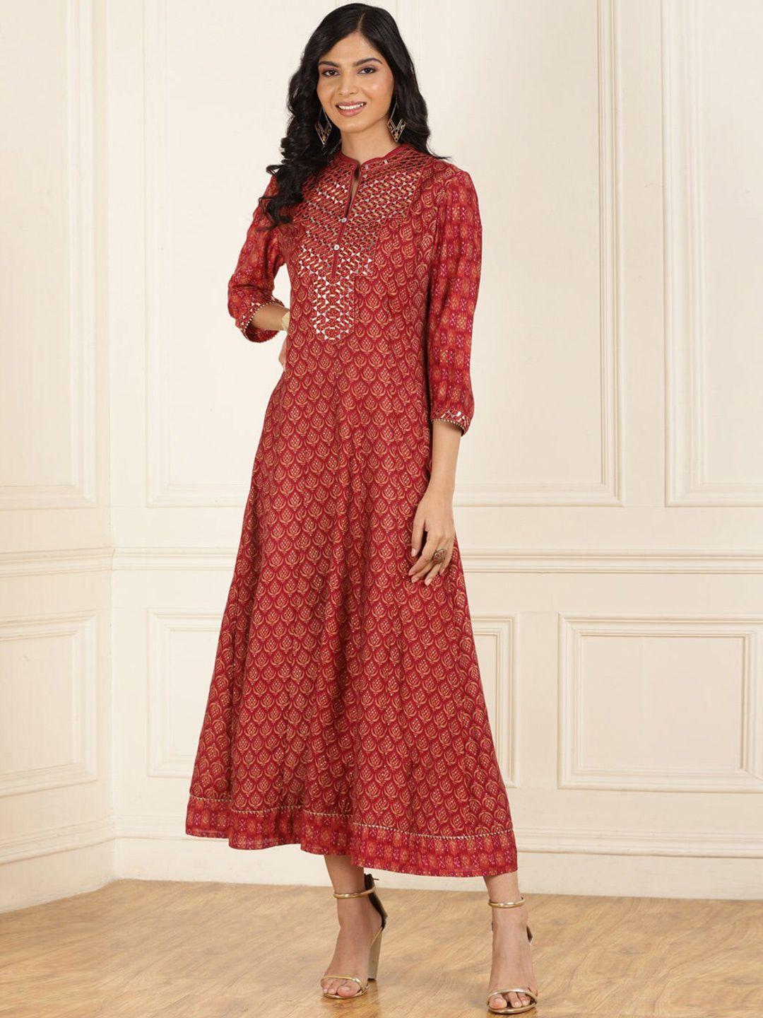 lakshita ethnic motifs printed  a-line maxi dress