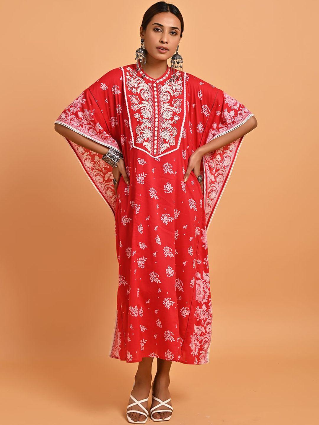 lakshita ethnic motifs printed thread work kaftan ethnic dress