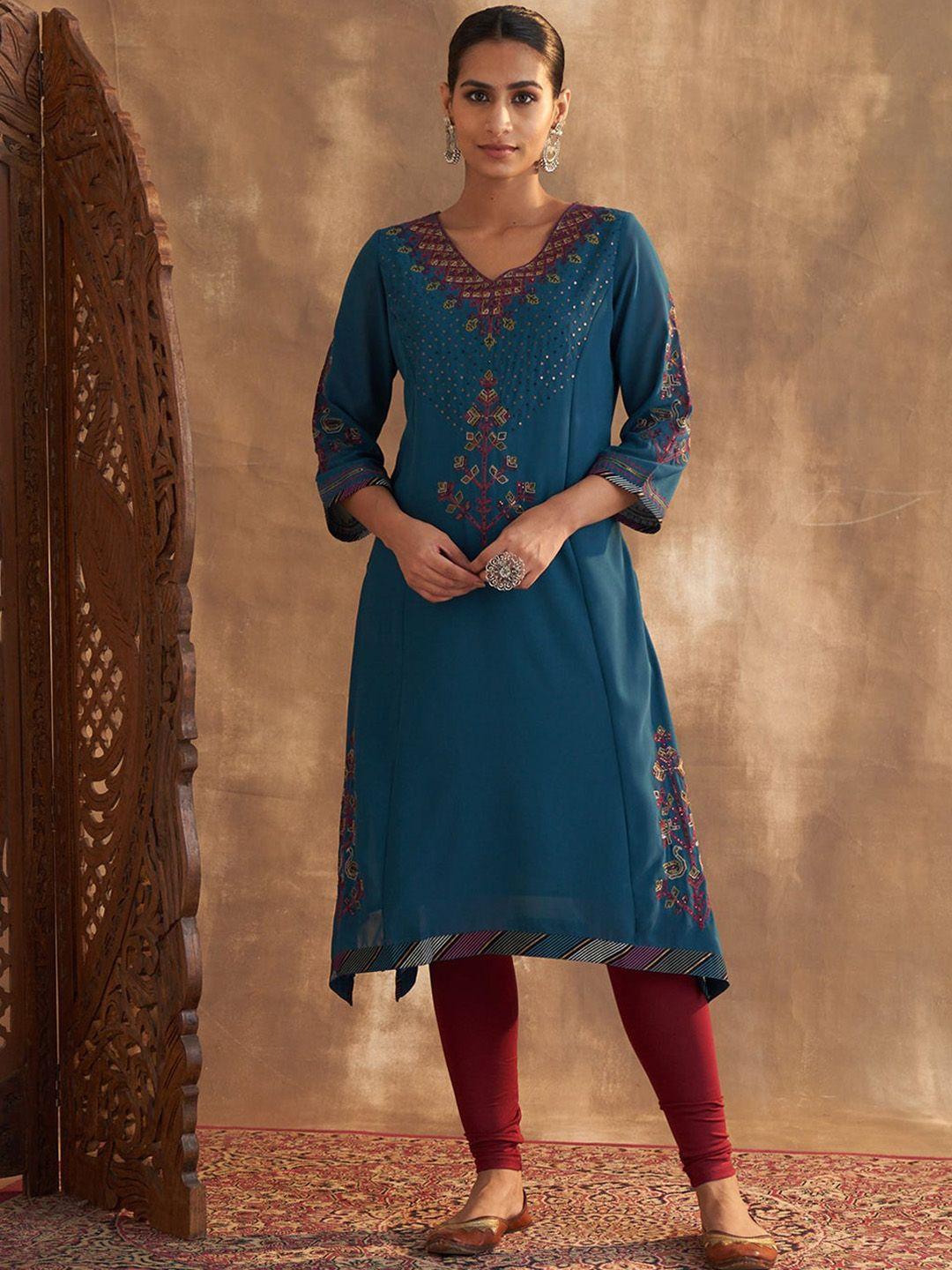 lakshita ethnic motifs thread work kurta