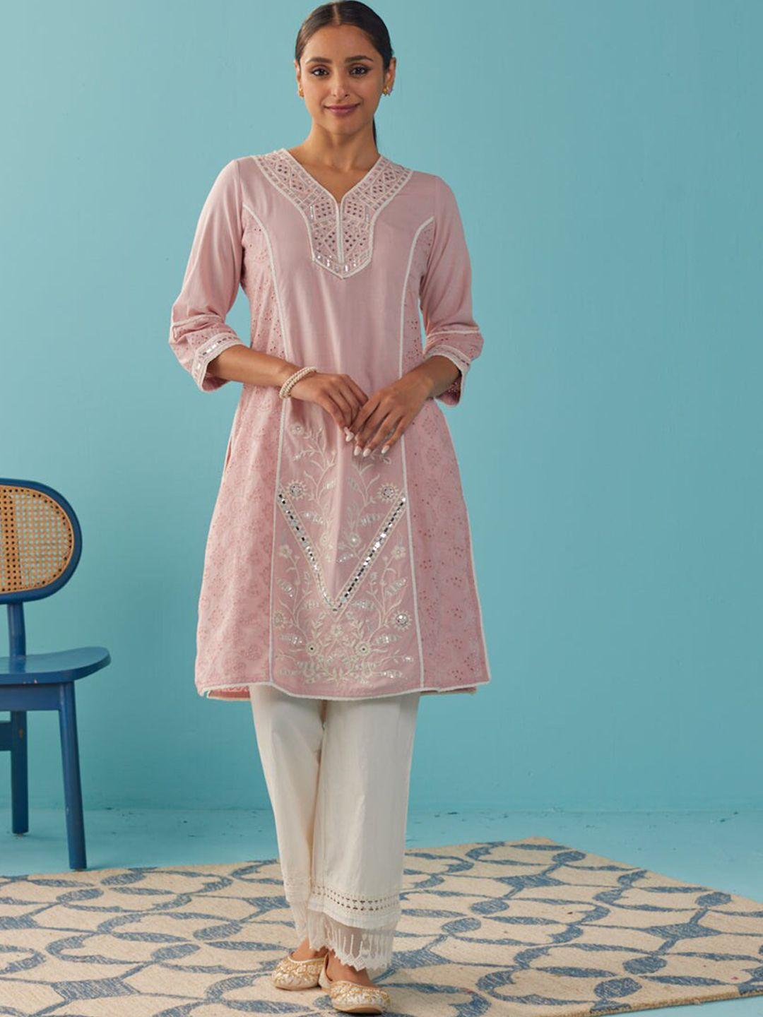 lakshita floral embroidered a-line kurta