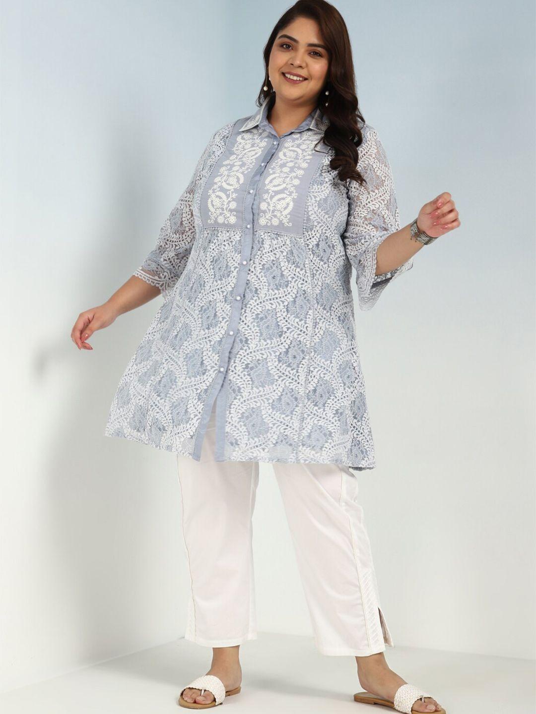 lakshita floral embroidered cotton tunic