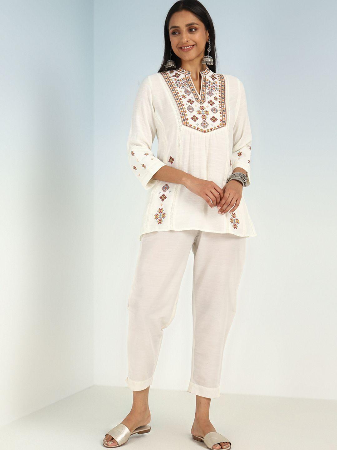 lakshita mandarin collar embroidered ethnic tunic