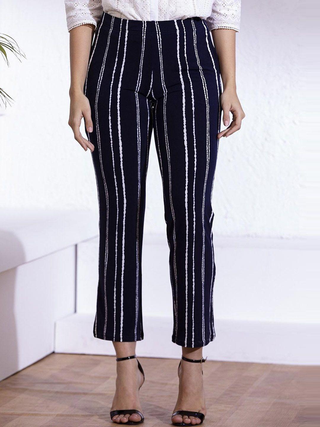 lakshita striped original slim fit casual trousers