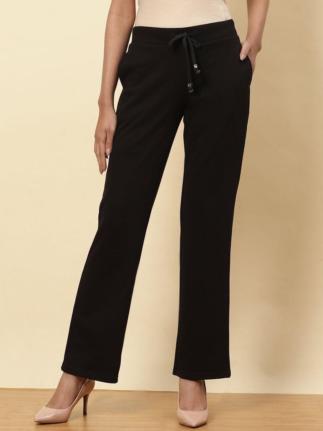 lakshita women black high-rise trousers