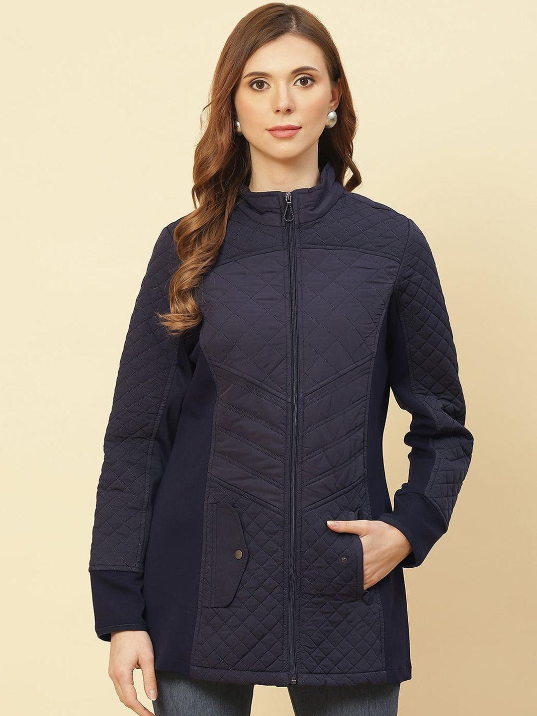 lakshita women blue longline puffer jacket