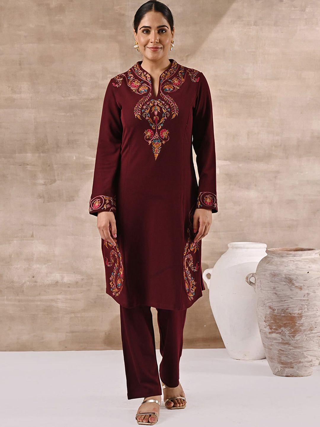 lakshita women ethnic embroidered woolen kurta