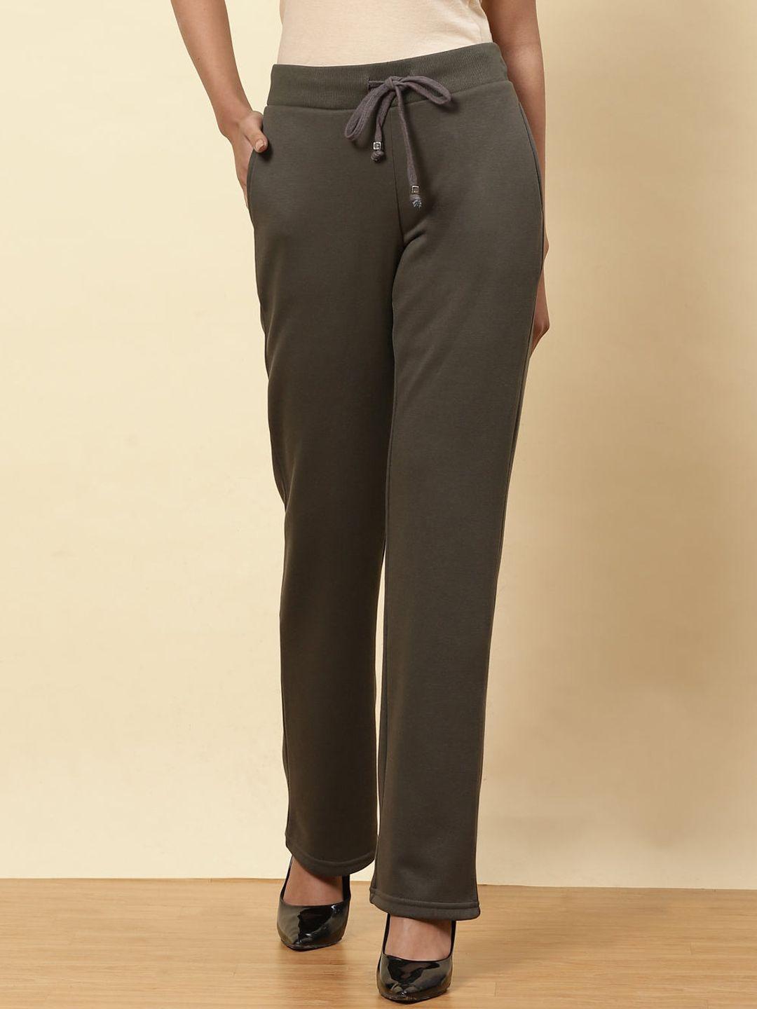 lakshita women green high-rise trousers