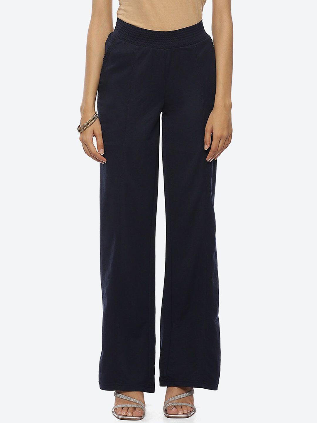 lakshita women navy blue original trousers