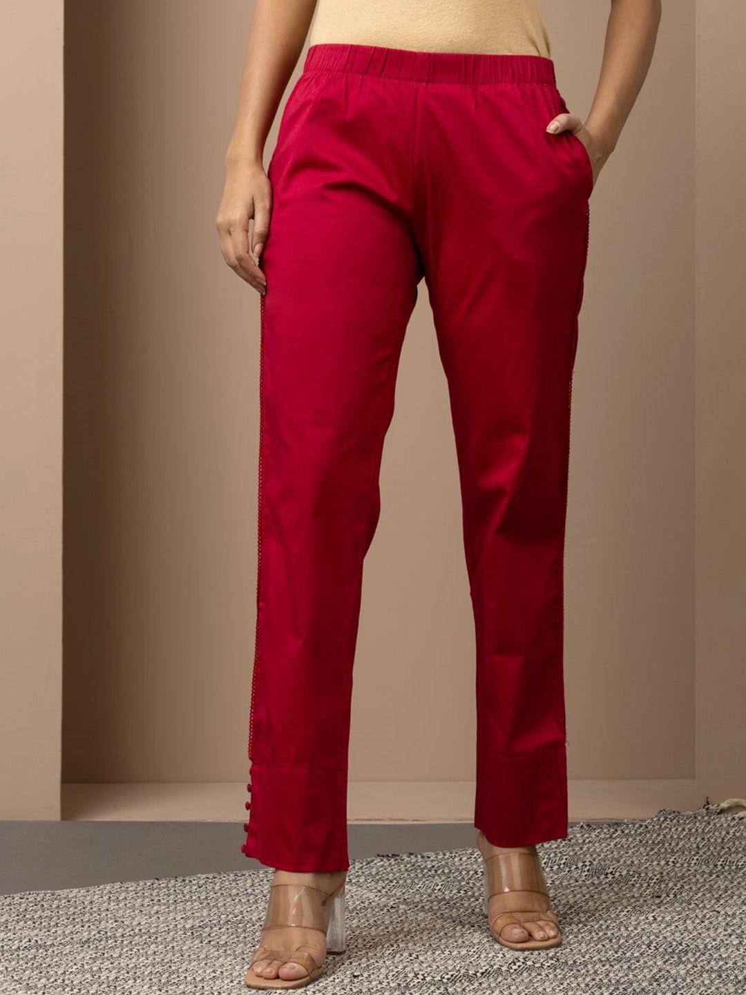 lakshita women smart straight fit ethnic trousers