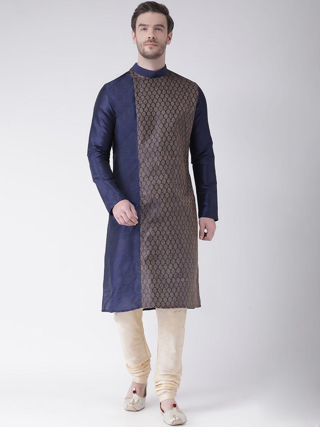 lamaaya men panelled kurta with churidar