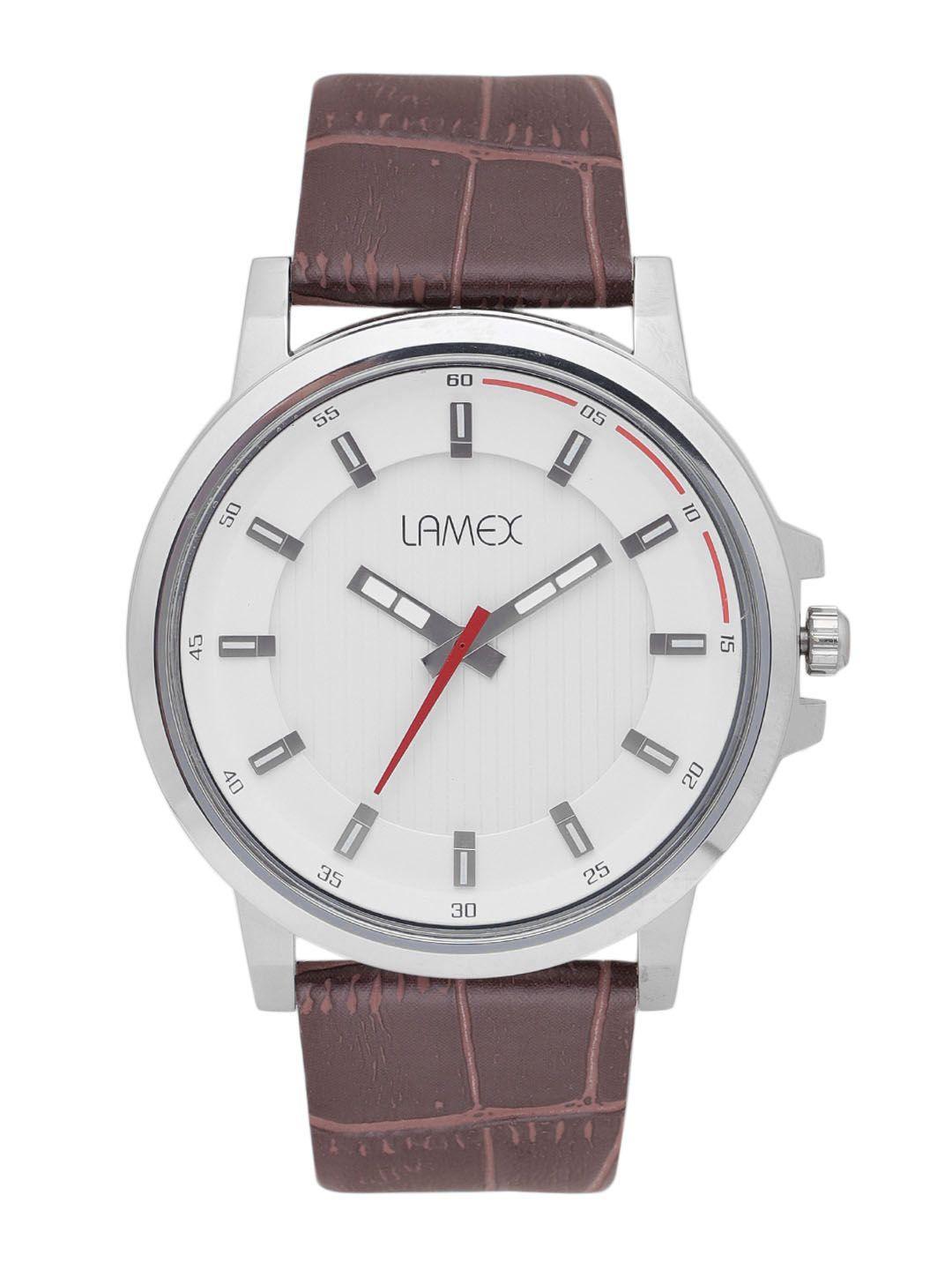 lamex men white analogue watch biondlx 8545