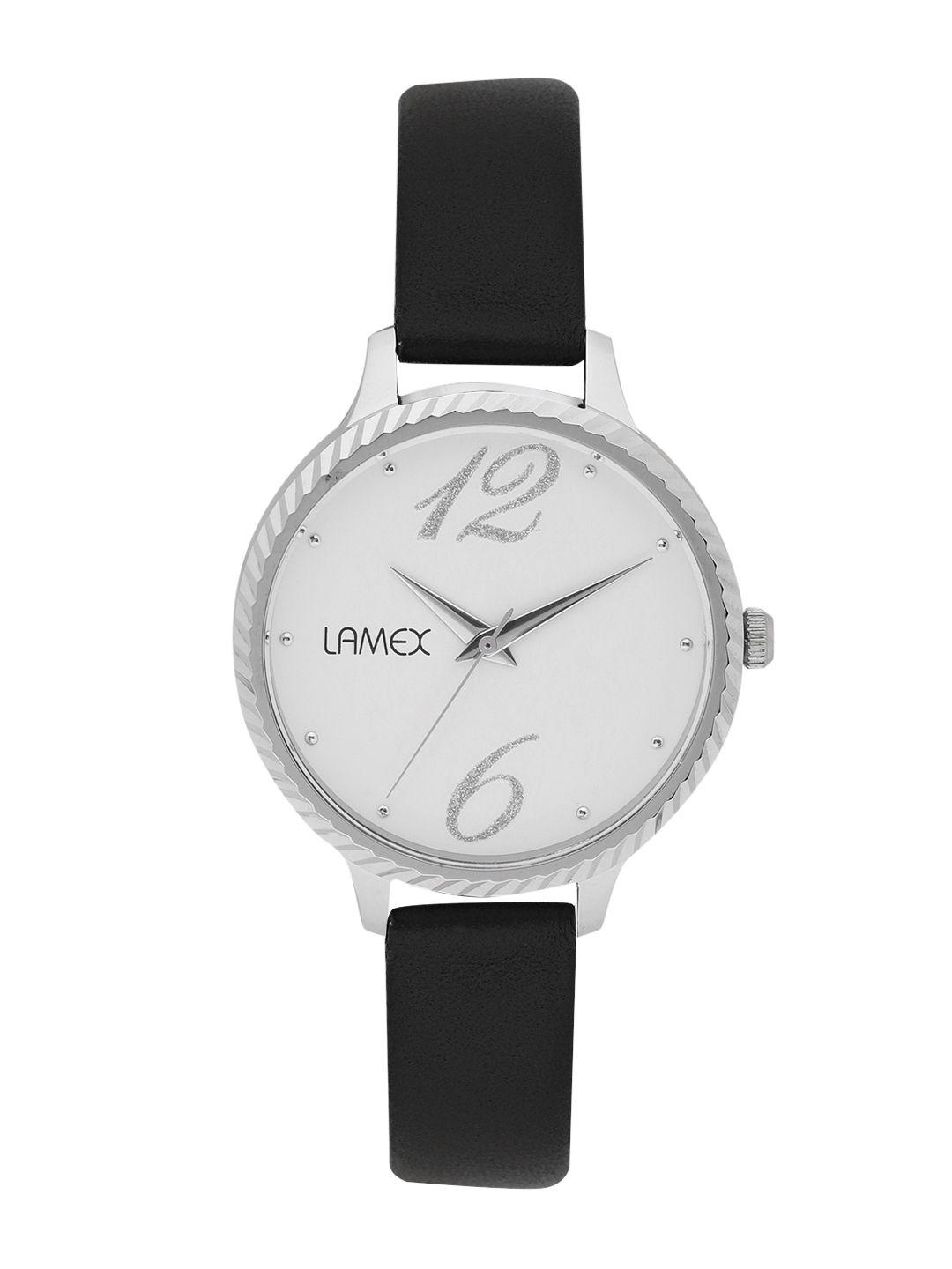 lamex women white analogue watch evitadlx 3562