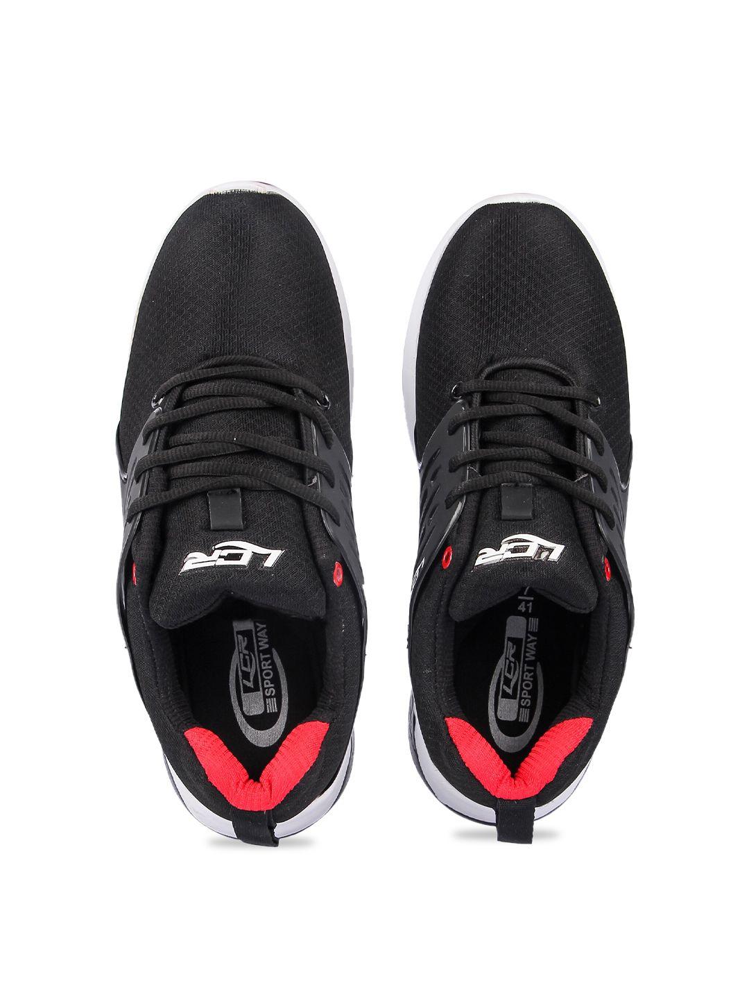 lancer men black & red textile running non-marking shoes