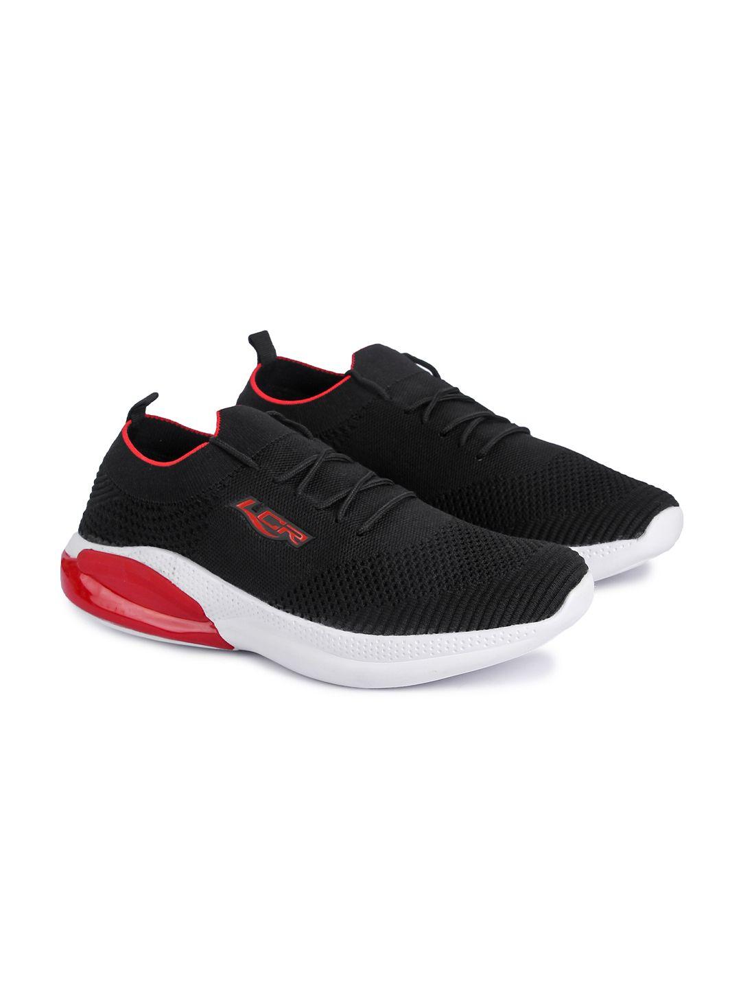 lancer men black textile running non-marking shoes