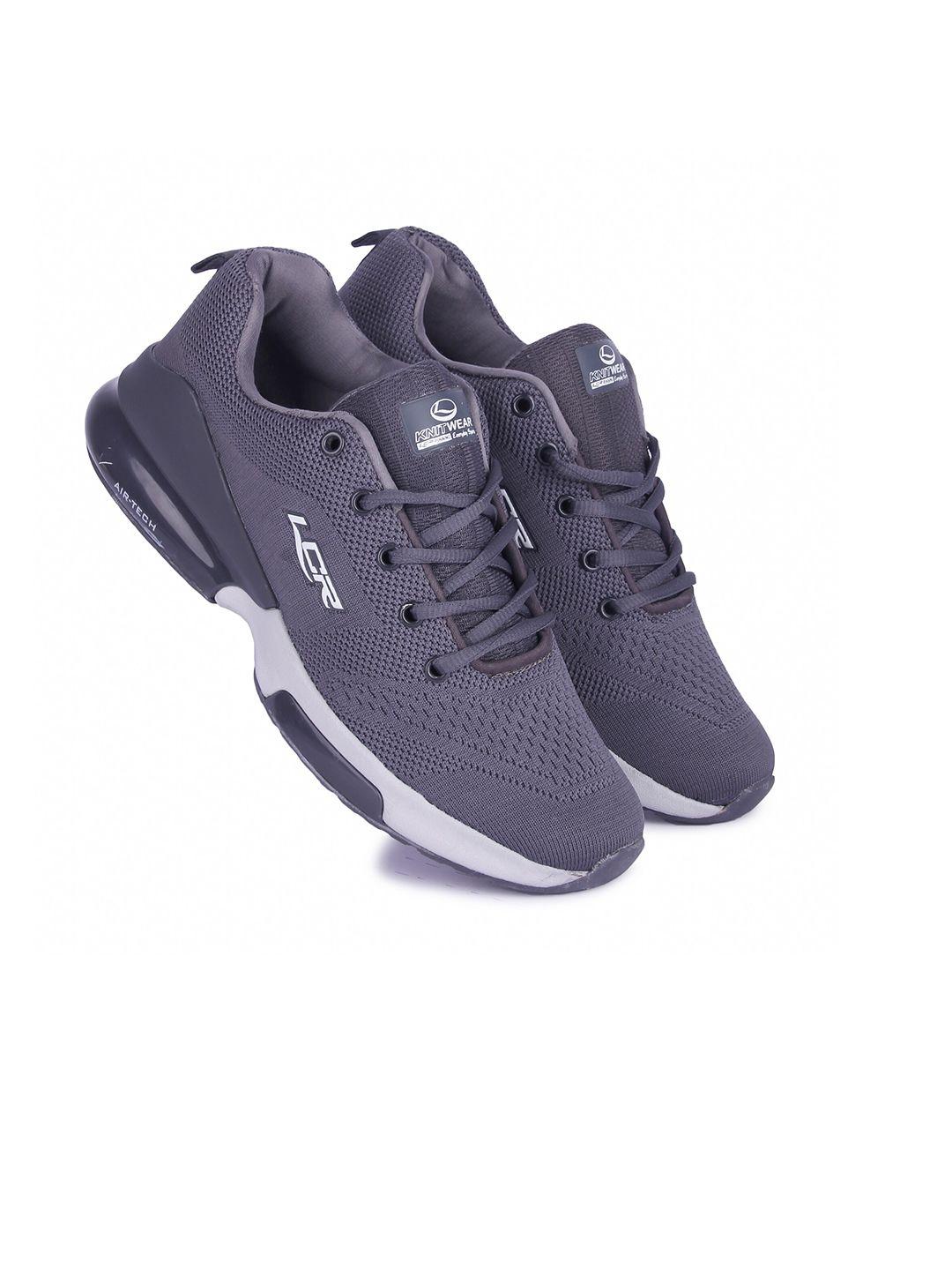 lancer men grey textile running non-marking shoes