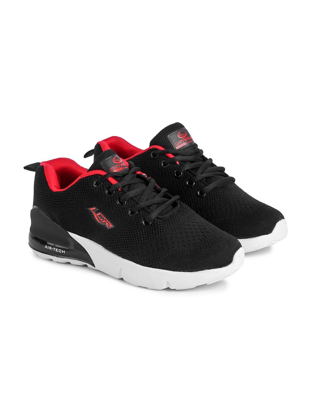 lancer unisex kids black textile running non-marking shoes