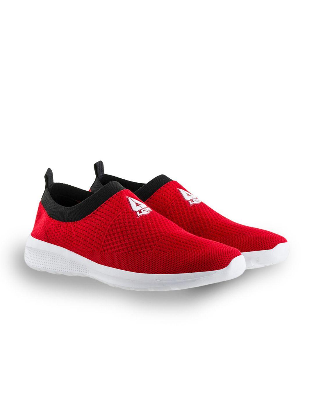 lancer unisex kids red textile running non-marking shoes