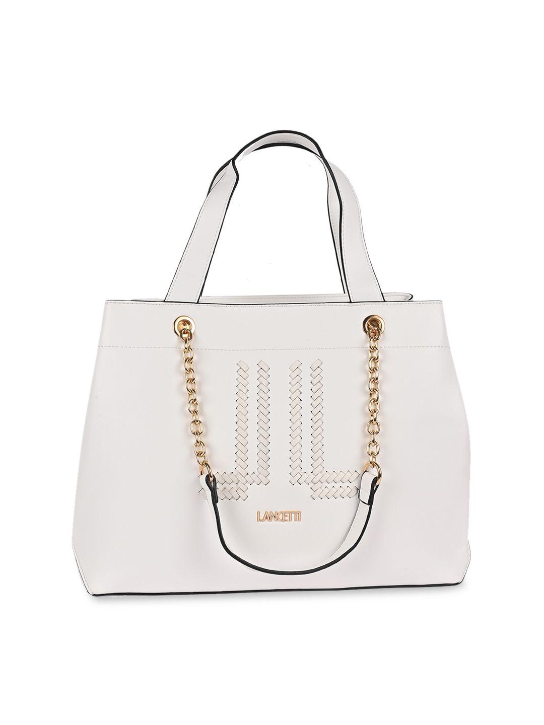 lancetti women white structured handheld bag
