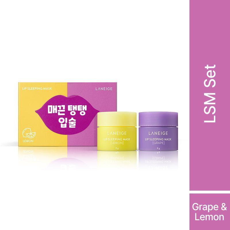 laneige lip sleeping mask set grape and lemon