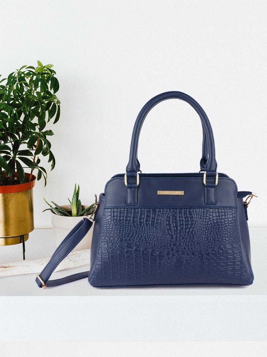 lapis-o-lupo-blue-textured-structured-handheld-bag