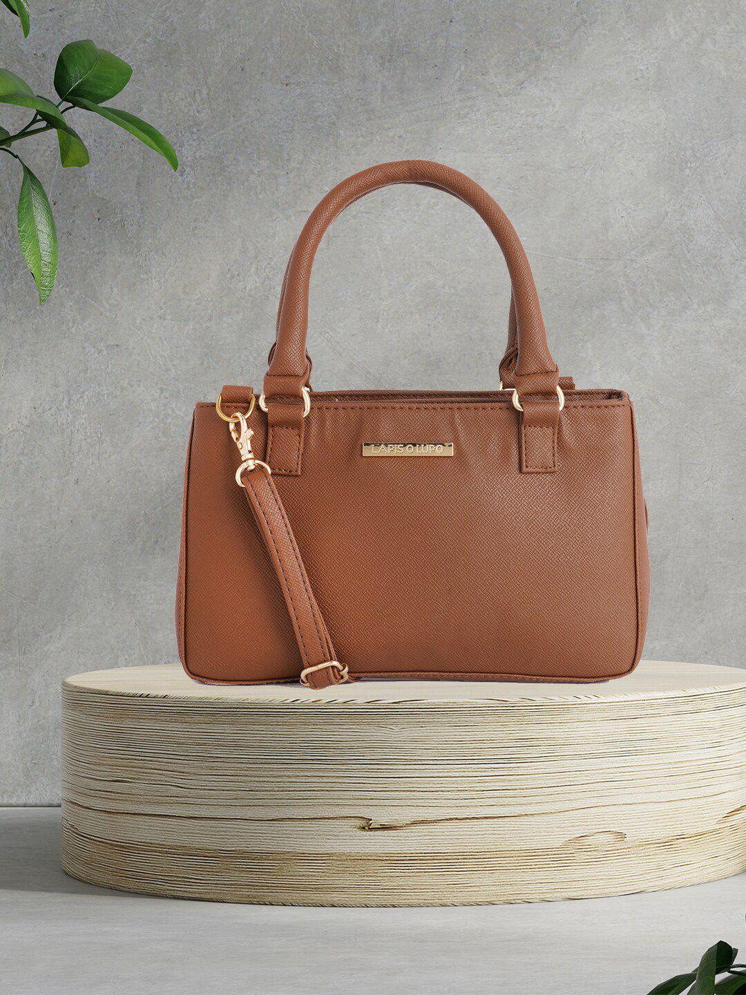 lapis o lupo brown structured handheld bag