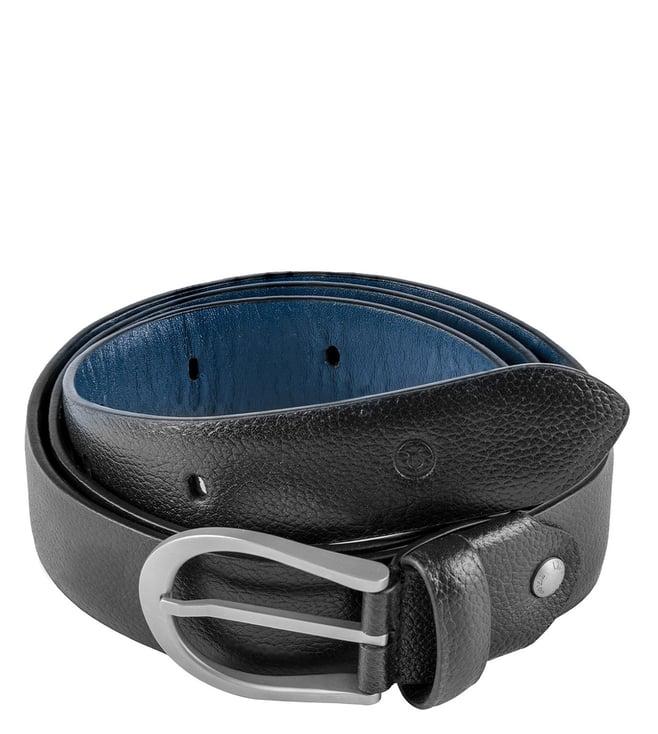 lapis bard black & navy blue sullivan pebbled leather belt