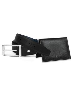 lapis bard knightsbridge silver belt with belgravia credit card holder with id slot gift set