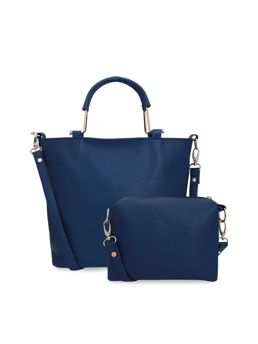 lapis o lupo blue solid handheld bag with pouch