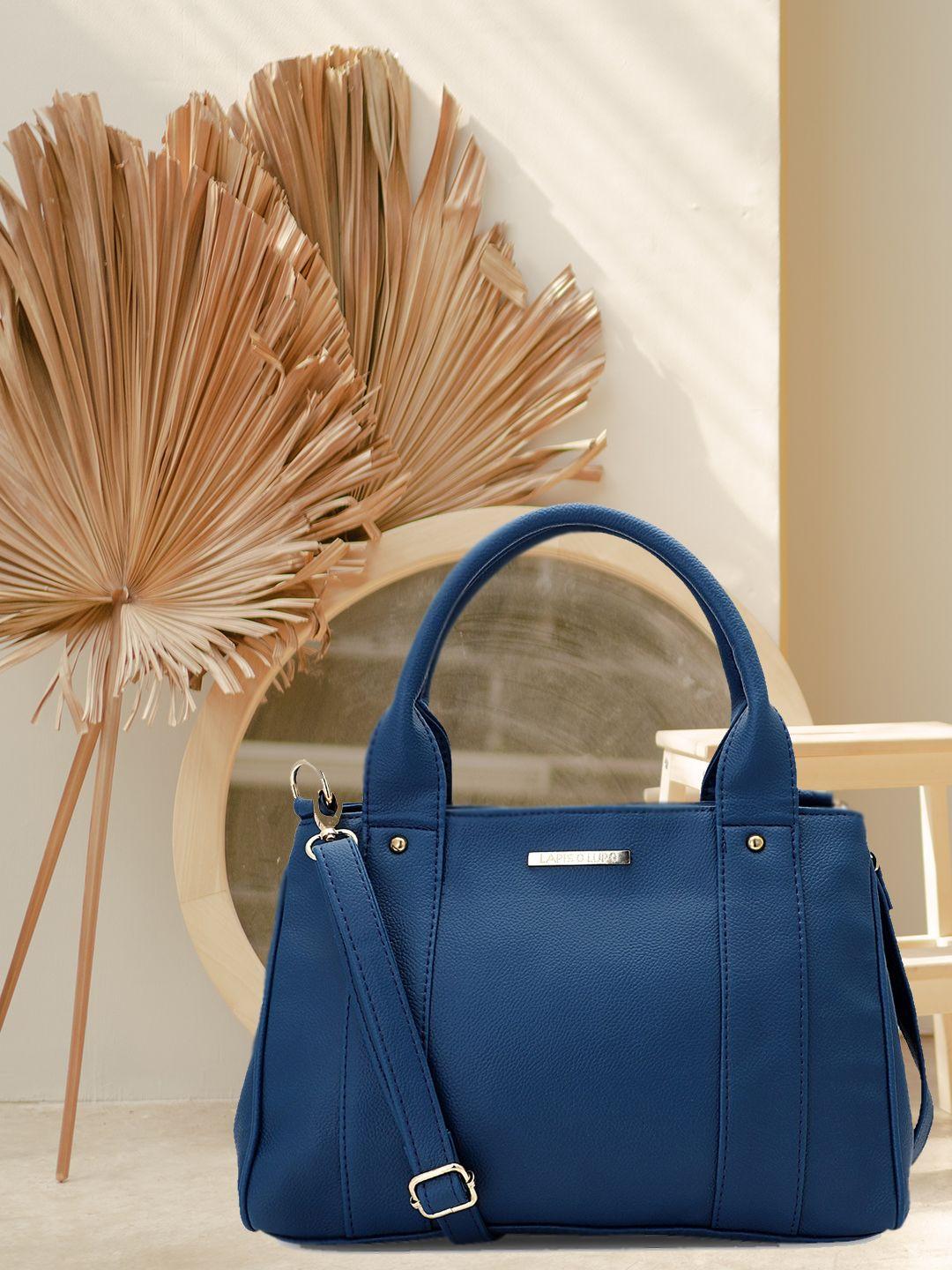 lapis o lupo blue solid handheld bag