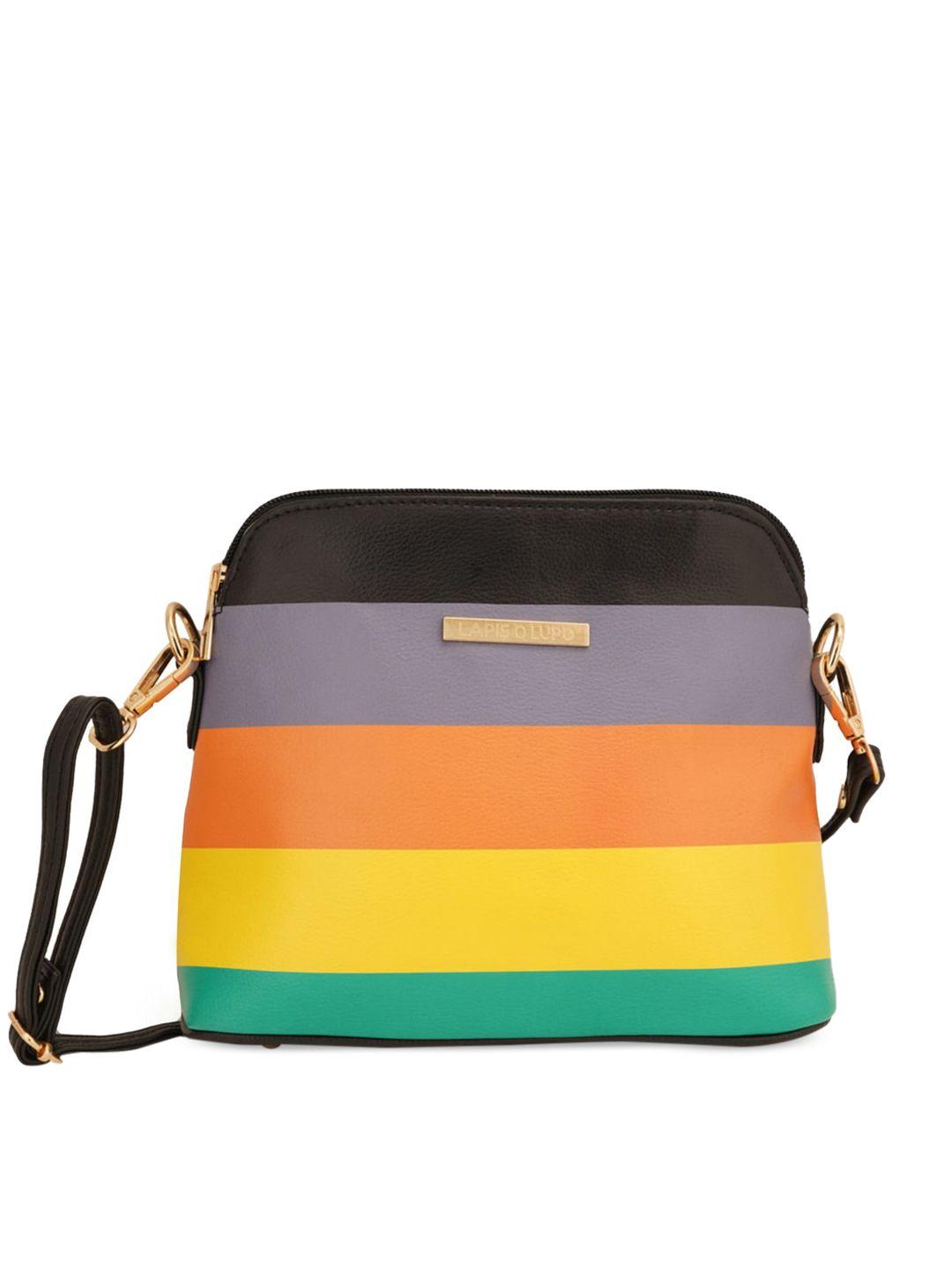 lapis o lupo striped structured sling bag