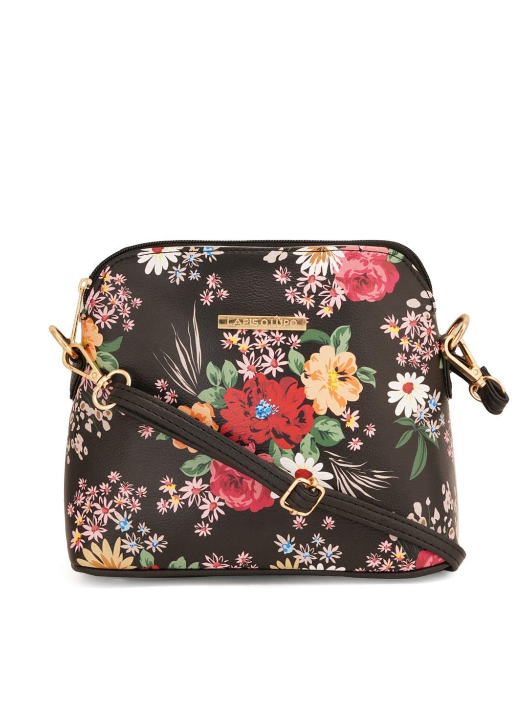 lapis o lupo women floral printed structured sling bag