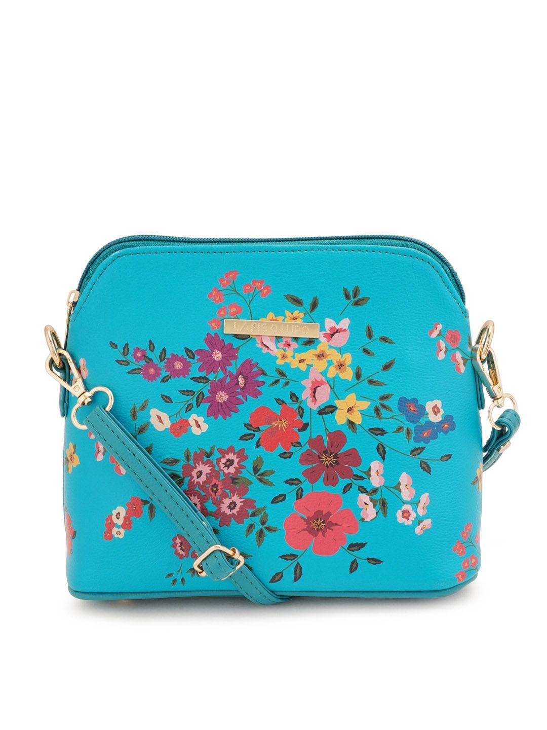 lapis o lupo women floral printed structured sling bag