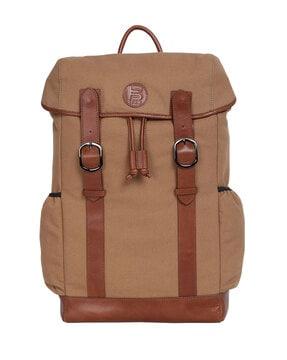 laptop backpack with buckle accent