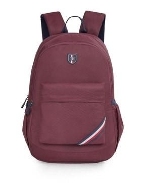 laptop backpack with logo applique