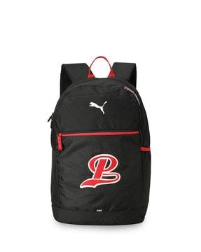 laptop backpack with logo print