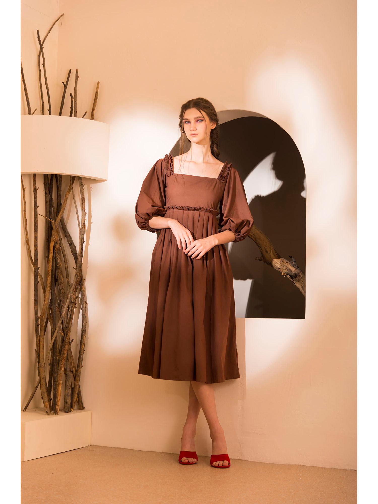 lara dress brown